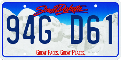 SD license plate 94GD61