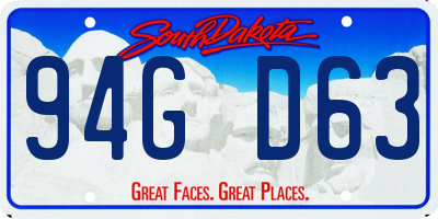 SD license plate 94GD63