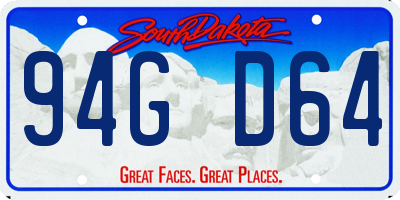 SD license plate 94GD64