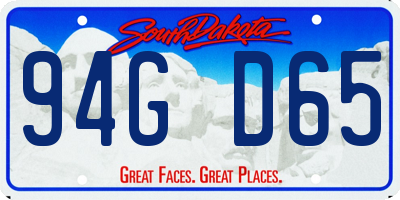 SD license plate 94GD65