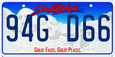 SD license plate 94GD66