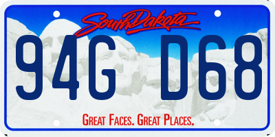 SD license plate 94GD68