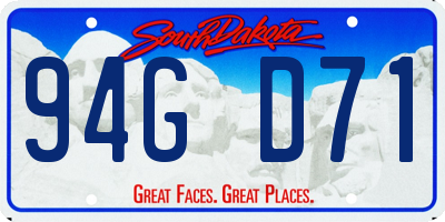 SD license plate 94GD71