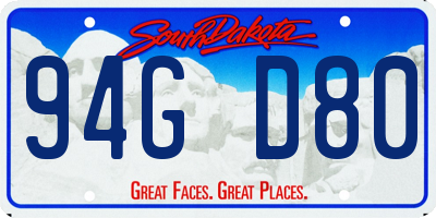 SD license plate 94GD80
