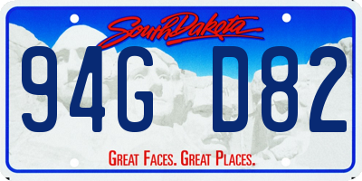 SD license plate 94GD82