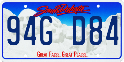 SD license plate 94GD84
