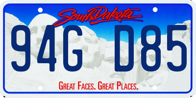 SD license plate 94GD85