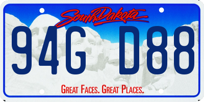 SD license plate 94GD88