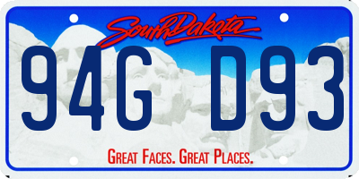 SD license plate 94GD93