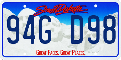 SD license plate 94GD98