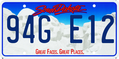 SD license plate 94GE12