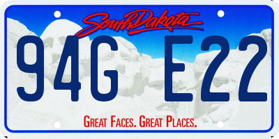 SD license plate 94GE22