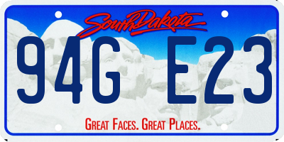 SD license plate 94GE23