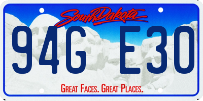 SD license plate 94GE30