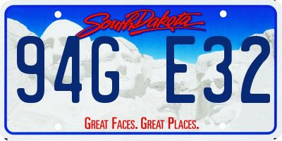 SD license plate 94GE32