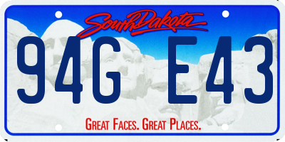 SD license plate 94GE43