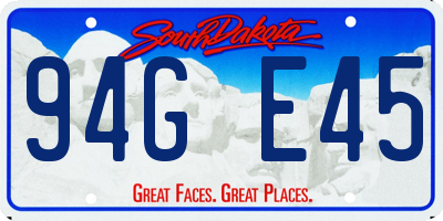 SD license plate 94GE45
