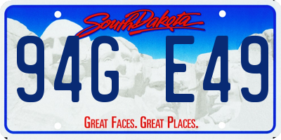 SD license plate 94GE49
