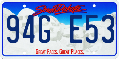 SD license plate 94GE53
