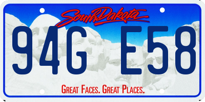 SD license plate 94GE58