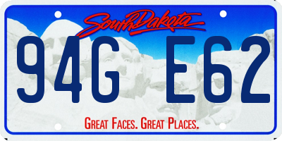 SD license plate 94GE62