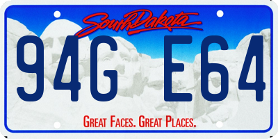 SD license plate 94GE64