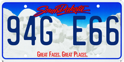 SD license plate 94GE66