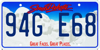 SD license plate 94GE68