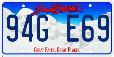 SD license plate 94GE69