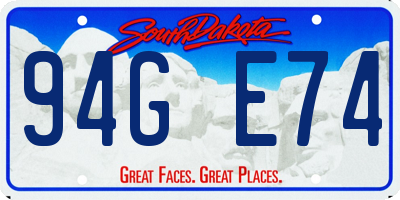 SD license plate 94GE74
