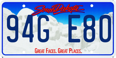 SD license plate 94GE80