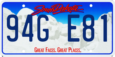 SD license plate 94GE81