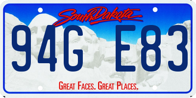 SD license plate 94GE83