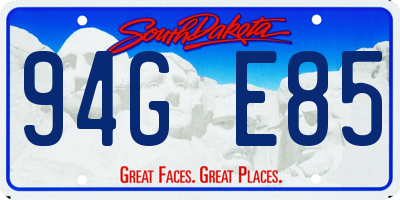 SD license plate 94GE85