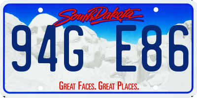 SD license plate 94GE86