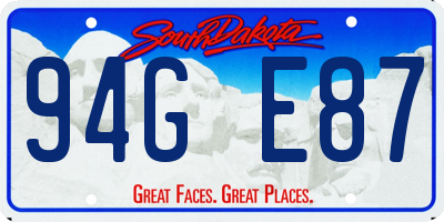 SD license plate 94GE87