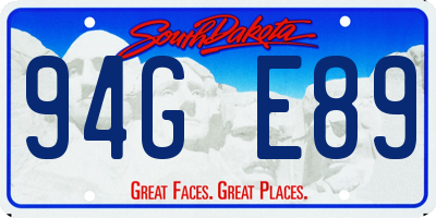 SD license plate 94GE89