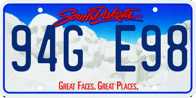 SD license plate 94GE98