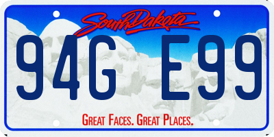 SD license plate 94GE99