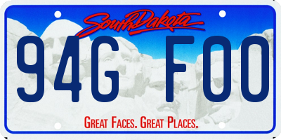 SD license plate 94GF00