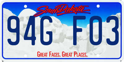 SD license plate 94GF03