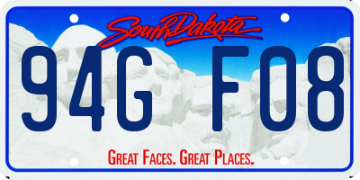 SD license plate 94GF08