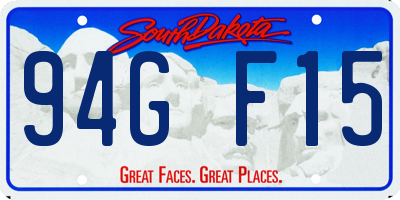 SD license plate 94GF15
