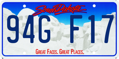 SD license plate 94GF17