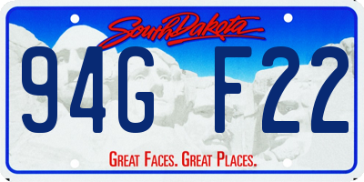 SD license plate 94GF22