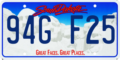SD license plate 94GF25
