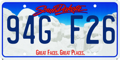 SD license plate 94GF26