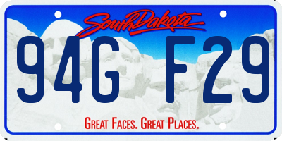 SD license plate 94GF29