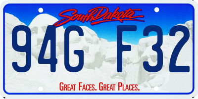 SD license plate 94GF32