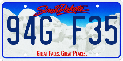 SD license plate 94GF35